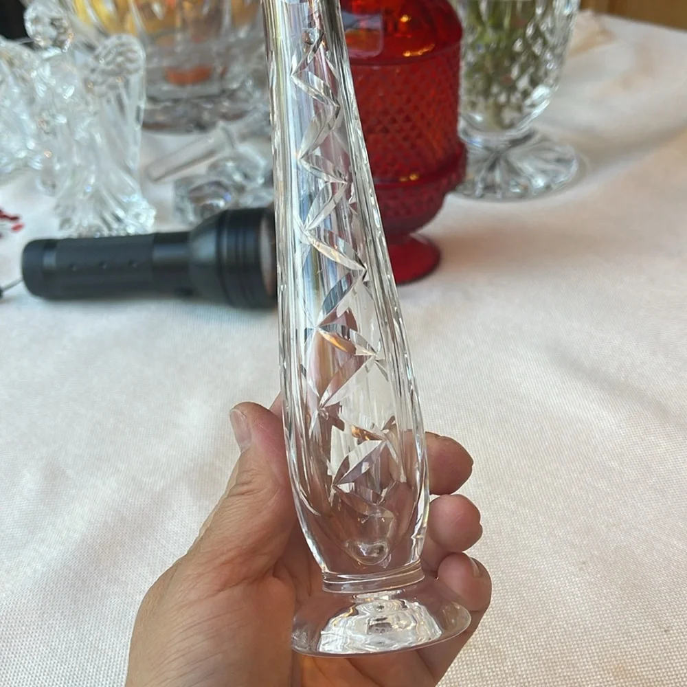 Elegant Vintage Clear Waterford  Crystal Vase 7”